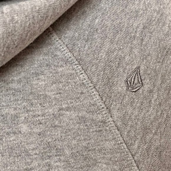 Volcom Henley Cotton Blend Snap Up Hoodie, Marled Gray - S - Picture 6 of 12